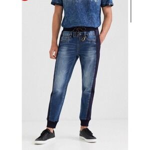 Desigual Hybrid Denim Jogging Trousers Mens Size: 28